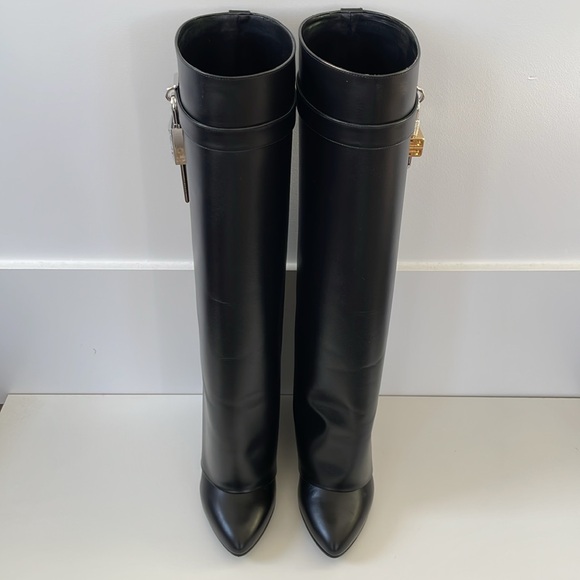 Givenchy Shark Lock Boots in Black Calf Leather size 38.5 - Picture 14 of 14